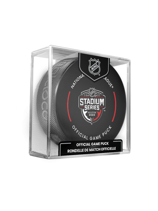 2023 NHL Stadium Series Official Game Puck Design- in Cube