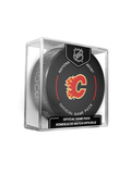NHL Calgary Flames 2023-24 Official Game Hockey Puck In Cube