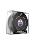 NHL Edmonton Oilers 2023-24 Official Game Hockey Puck In Cube