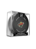 NHL Minnesota Wild 2023-24 Official Game Hockey Puck In Cube