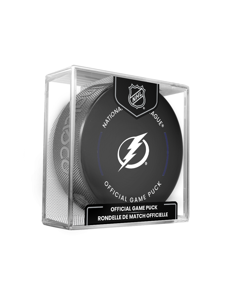 NHL Tampa Bay Lightning 2023-24 Official Game Hockey Puck In Cube