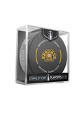 NHL Boston Bruins 2024 Official Playoffs Game Hockey Puck Design In Cube