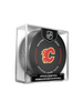 NHL Calgary Flames Club Officially Licensed 2024-25 Team Game Hockey Puck Design- In Cube