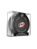 NHL Carolina Hurricanes Officially Licensed 2024-25 Team Game Hockey Puck Design- In Cube