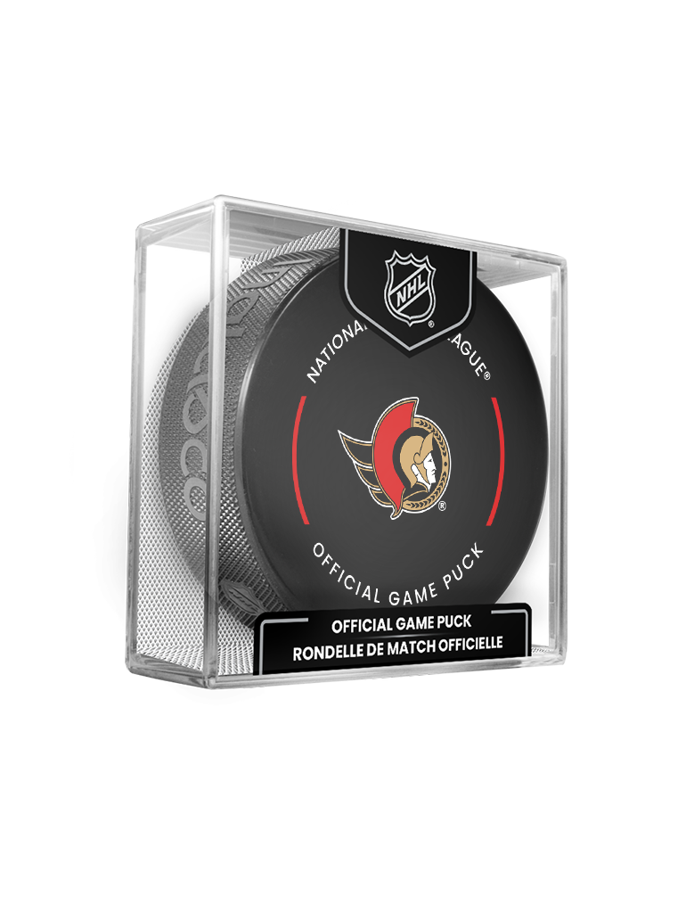 NHL Ottawa Senators Officially Licensed 2024-25 Team Game Hockey Puck Design- In Cube