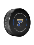 NHL St. Louis Blues Officially Licensed 2024-25 Team Game Hockey Puck Design- In Cube