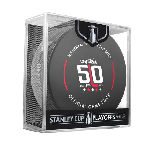 NHL Washington Capitals 2025 Official Playoffs Game Hockey Puck Design In Cube