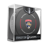 NHL Florida Panthers 2025 Official Playoffs Round 3 Game Puck Design In Cube