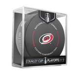 NHL Carolina Hurricanes 2025 Official Playoffs  Round 3 Game Puck Design In Cube
