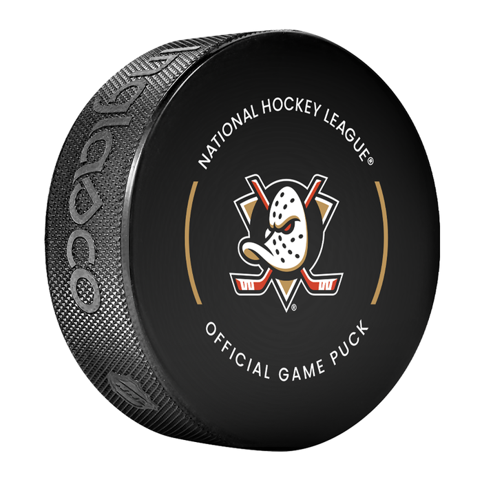 NHL Anaheims Ducks Officially Licensed 2025-2026 Game Puck Design In Cube