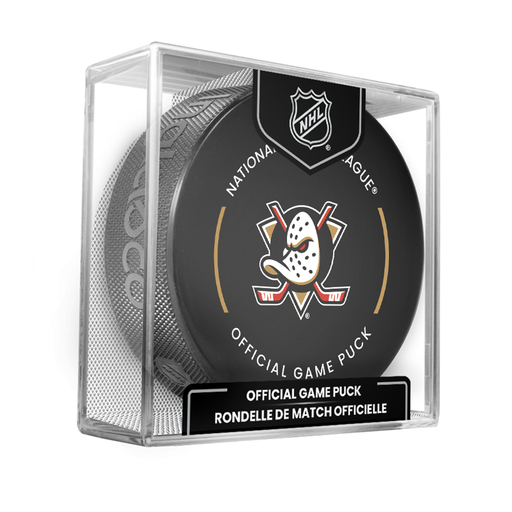 NHL Anaheims Ducks Officially Licensed 2025-2026 Game Puck Design In Cube