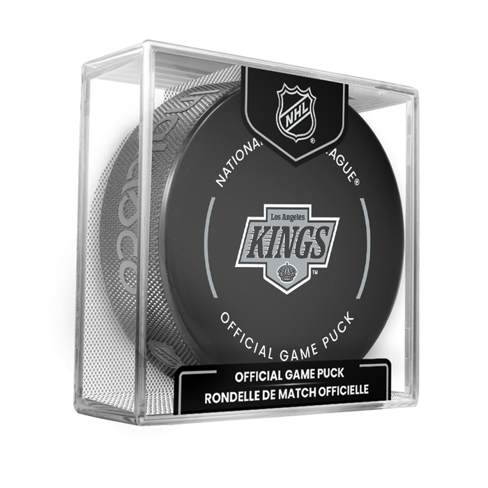 NHL LA Kings Officially Licensed 2025-2026 Game Puck Design In Cube