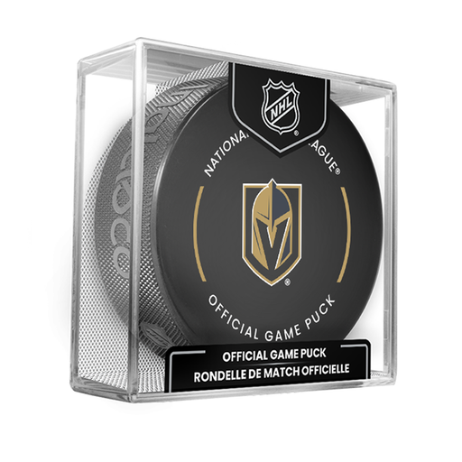 NHL Vegas Golden Knights Officially Licensed 2025-2026 Game Puck Design In Cube