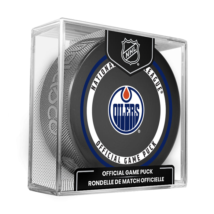 NHL Edmonton Oilers Official 2026-2027 Game Puck 960T In Cube