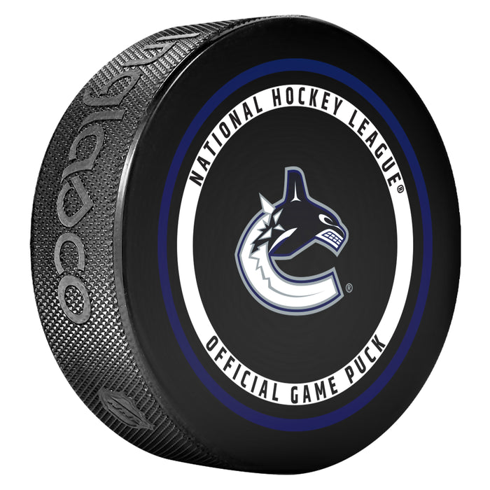 NHL Vancouver Canucks Official 2026-2027 Game Puck 960T In Cube