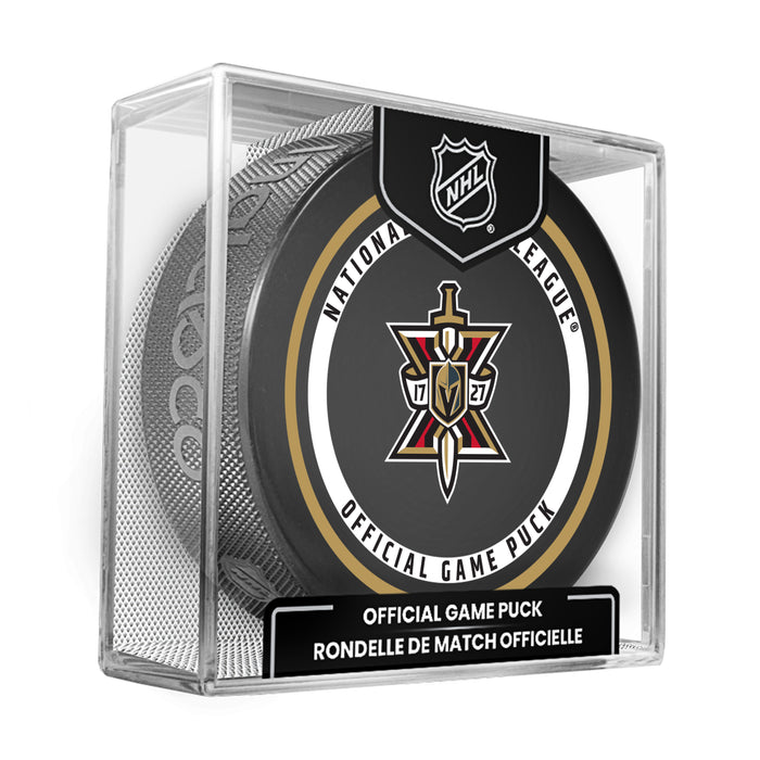 NHL Vegas Golden Knights 10th Anniversary Official  2026-2027 Game Puck 960T In Cube