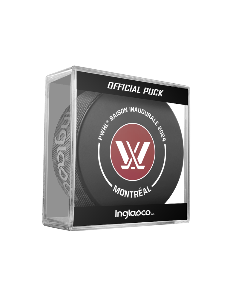 PWHL Montreal 2024 Inaugural Season Official Game Hockey Puck In Cube