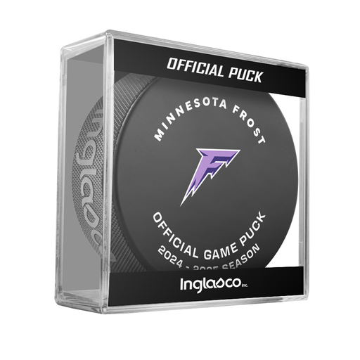 PWHL Minnesota Frost Official 2024-25 Game Hockey Puck- In Cube