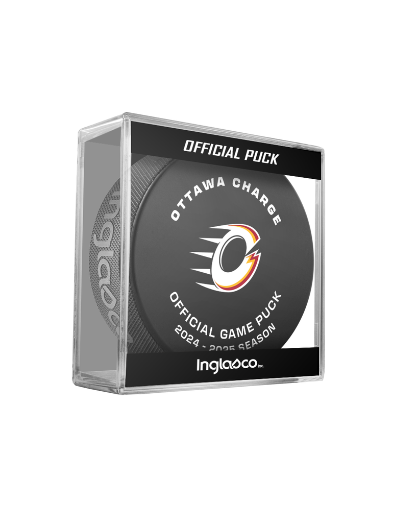 PWHL Ottawa Charge Official 2024-25 Game Hockey Puck- In Cube