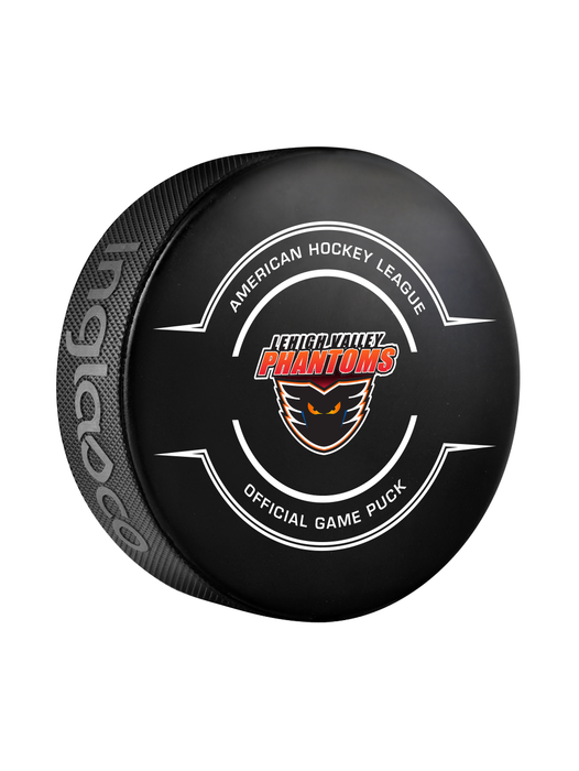 AHL Lehigh Valley Phantoms 2024-25 Official Game Hockey Puck In Cube