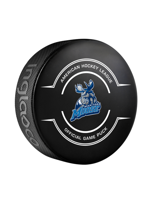 AHL Manitoba Moose 2024-25 Official Game Hockey Puck In Cube