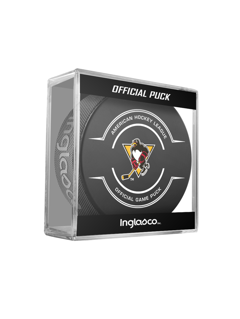 AHL Wilkes-Barre/Scranton Penguins 2024-25 Official Game Hockey Puck In Cube