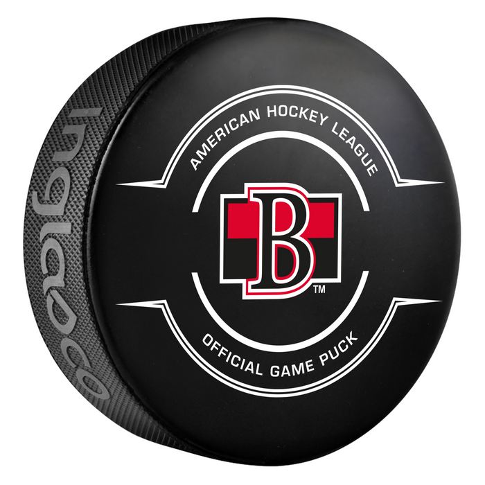 AHL Belleville Senators 2025-26 Official Game Hockey Puck In Cube