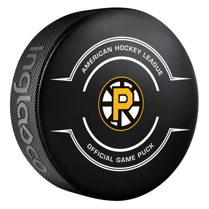 AHL Providence Bruins 2025-26 Official Game Hockey Puck In Cube