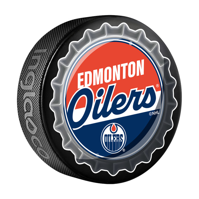 NHL Bottle Opener Souvenir Puck Edmonton Oilers
