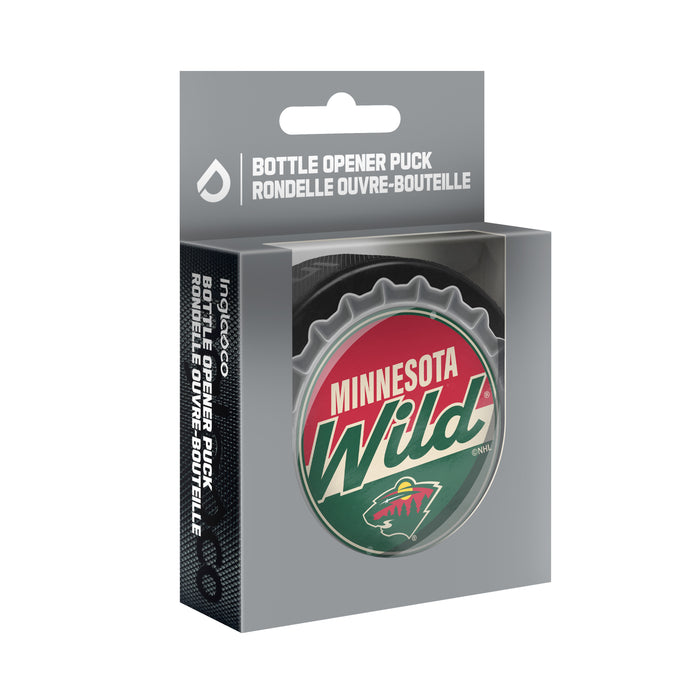 NHL Bottle Opener Souvenir Puck Minnesota Wild