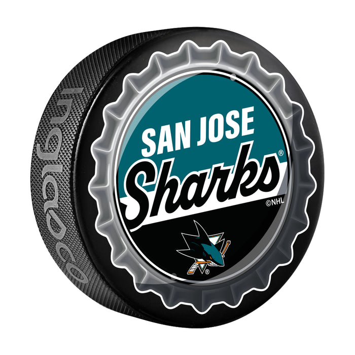 NHL Bottle Opener Souvenir Puck San Jose Sharks