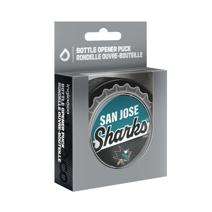 NHL Bottle Opener Souvenir Puck San Jose Sharks