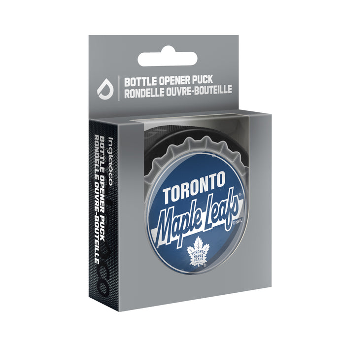 NHL Bottle Opener Souvenir Puck Toronto Maple Leafs