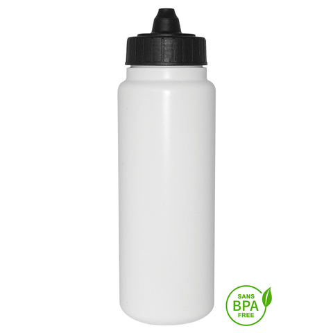 1000ml Tallboy Water Bottle With Black Membrane-Top Lid