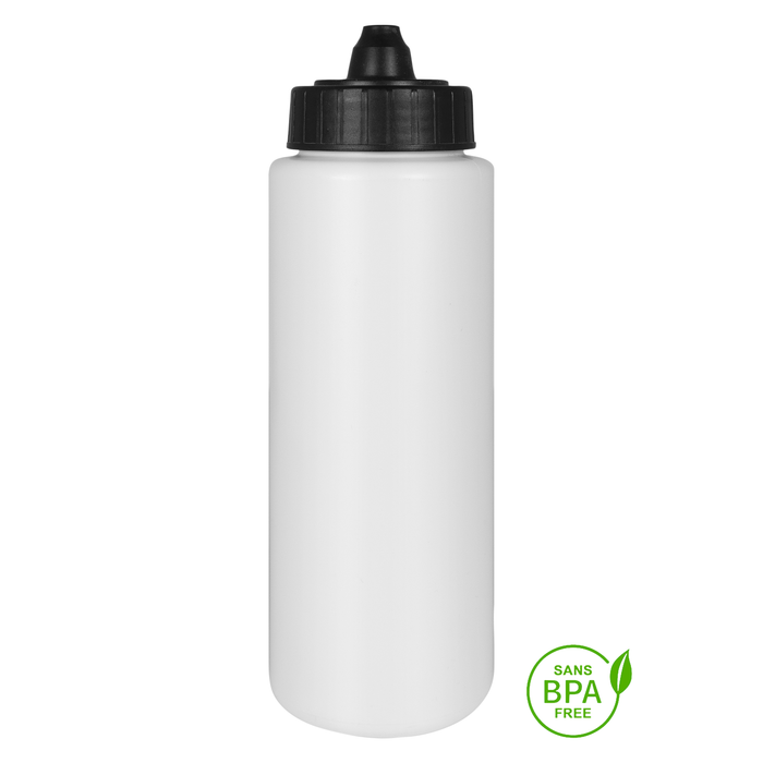 1000ml Tallboy Water Bottle With Black Membrane-Top Lid