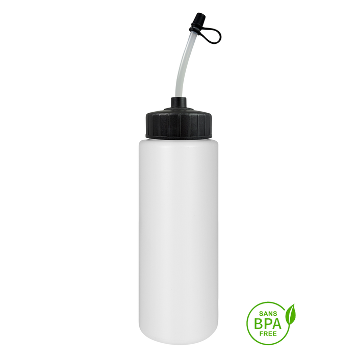 1000ml Tallboy Water Bottle With Black Noodle Straw-Top Lid