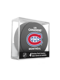 NHL Montreal Canadiens Hockey Puck Drink Coasters (4-Pack) In Cube