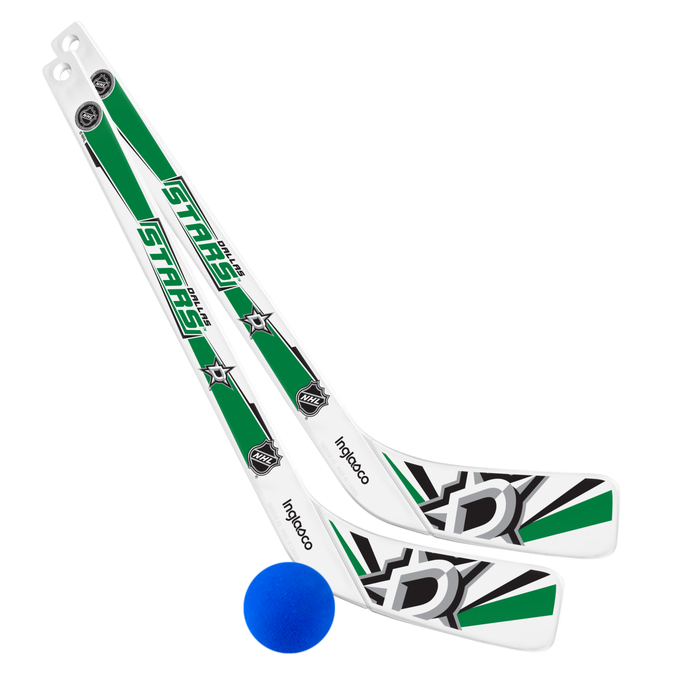 NHL Dallas Stars 1 on 1 Gen II two-stick set in victory green and white with star-D logo