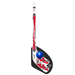 NHL New Jersey Devils mini hockey stick close-up with red blade, NJ horns logo and blue foam ball
