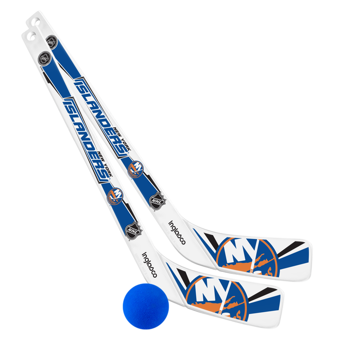 NHL New York Islanders 1 on 1 Gen II two-stick set in royal blue, orange and white with NY crest