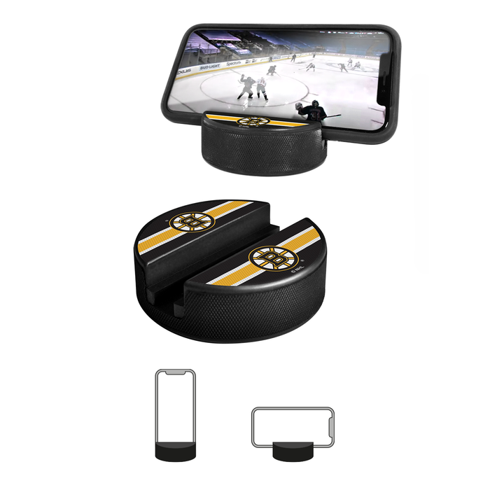 NHL Boston Bruins Ultimate Fan 3-Pack. Includes: 1 NHL Official Classic Souvenir Hockey Puck / 4 Coasters / 1 Media Device Holder