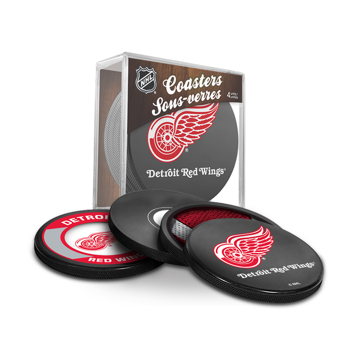 NHL Detroit Red Wings Ultimate Fan 3-Pack. Includes: 1 NHL Official Classic Souvenir Hockey Puck / 4 Coasters / 1 Media Device Holder