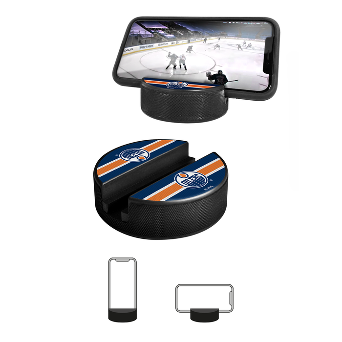 NHL Edmonton Oilers Ultimate Fan 3-Pack. Includes: 1 NHL Official Classic Souvenir Hockey Puck / 4 Coasters / 1 Media Device Holder