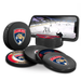 NHL Florida Panthers Ultimate Fan 3-Pack. Includes: 1 NHL Official Classic Souvenir Hockey Puck / 4 Coasters / 1 Media Device Holder