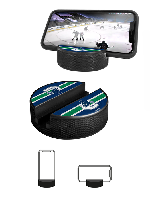 NHL Vancouver Canucks Ultimate Fan 3-Pack. Includes: 1 NHL Official Classic Souvenir Hockey Puck / 4 Coasters / 1 Media Device Holder