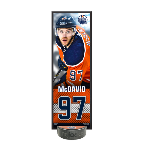 NHLPA Connor McDavid #97 Edmonton Oilers Deco Plaque And Hockey Puck Holder Set
