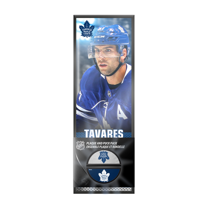 NHLPA John Tavares #91 Toronto Maple Leafs Deco Plaque And Hockey Puck Holder Set