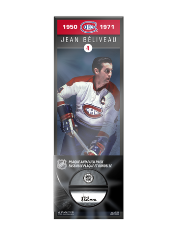 NHLAA Alumni Jean Beliveau Montreal Canadiens Deco Plaque And Hockey Puck Holder Set