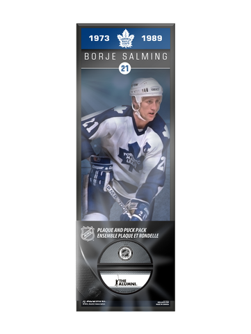 NHLAA Alumni Borje Salming Toronto Maple Leafs Deco Plaque And Hockey Puck Holder Set