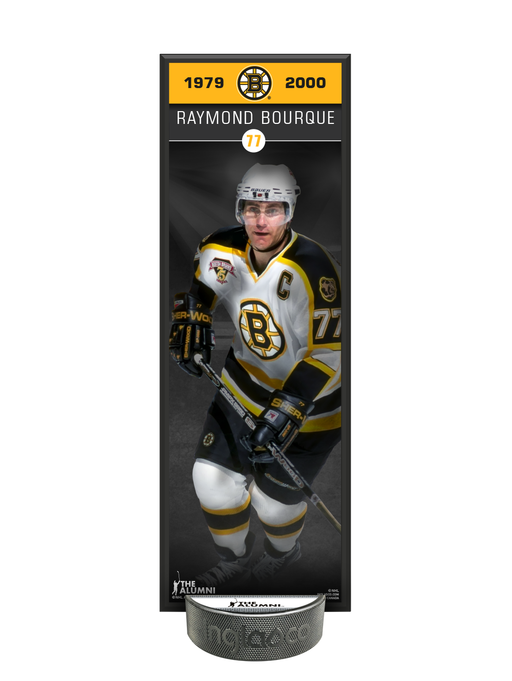 NHLAA Alumni Raymond Bourque Boston Bruins Deco Plaque And Hockey Puck Holder Set